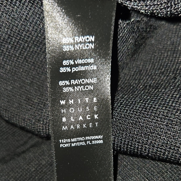 White House Black Market Off Shoulder Sleek Minimalist Sleeveless Black Sweater - Picture 6 of 6